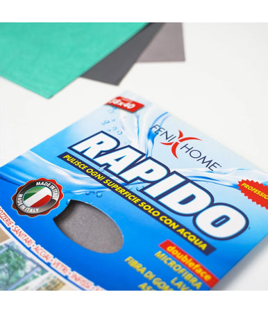 Panno Rapido 3 Pz Lava Sgrassa E Asciuga In Microfibra Fibra Di Gomma Multiuso