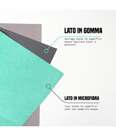 Panno Rapido 3 Pz Lava Sgrassa E Asciuga In Microfibra Fibra Di Gomma Multiuso