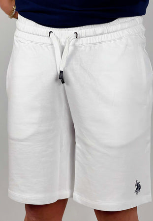 Pantaloncini-edri-bianco-con-logo-blu-scuro