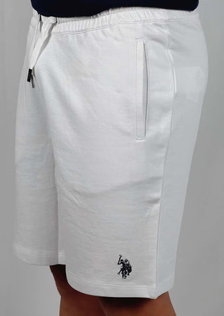 Pantaloncini-edri-bianco-con-logo-blu-scuro