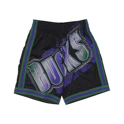 MITCHELL & NESS Pantaloncino Basket Uomo Nba Big Face 7.0 Fashion Short Milbuc Black da uomo
