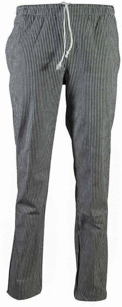 Pantalone Cuoco Siggi Quadretti Pied de Poule con Elastico Comodo Pantaloni Professionali per Cucina Candeggiabili