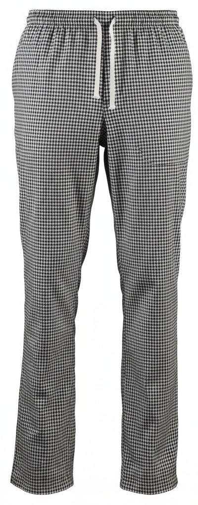 Pantalone Cuoco Siggi Quadretti Pied de Poule con Elastico Comodo Pantaloni Professionali per Cucina Candeggiabili