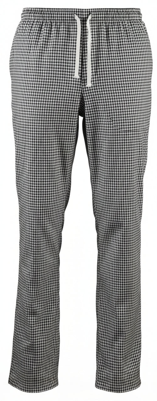 Pantalone Cuoco Siggi Quadretti Pied de Poule con Elastico Comodo Pantaloni Professionali per Cucina Candeggiabili