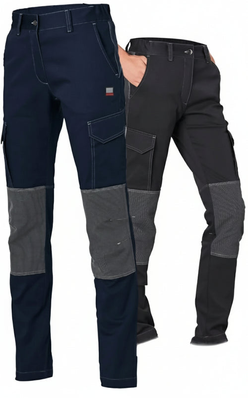 Pantalone da Lavoro Donna Siggi Sirio Stretch Pantaloni Multitasche Tecnici Rinforzi sulle Ginocchia Pantaloni Cargo con Tasconi