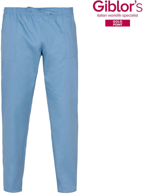 Pantalone Rodi Azzurro Tessuto Satin Uomo Medico Farmacista Dentista Infermiere