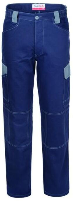 Pantalone SerioTech Blu/Grigio Pantalone da Lavoro Cotone Canvas Meccanico Gommista Officina