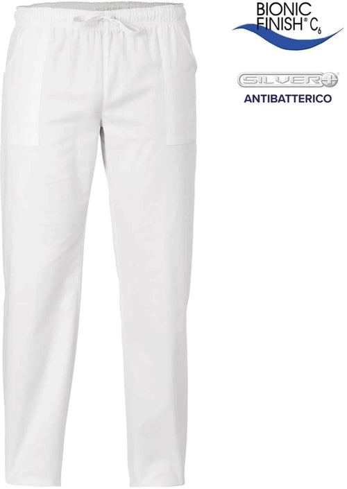 Pantalone Tessuto Antibatterico Bianco No Stiro Pantalone Leggero Medicale