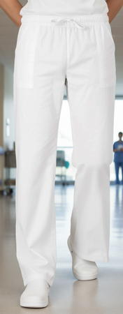 Pantalone Unisex Da Lavoro Pantalone in Cotone Bianco Medico Infermiere Farmacia Cucina Giblor's 123 Gamba Lunga Vita Elastica Dresswork