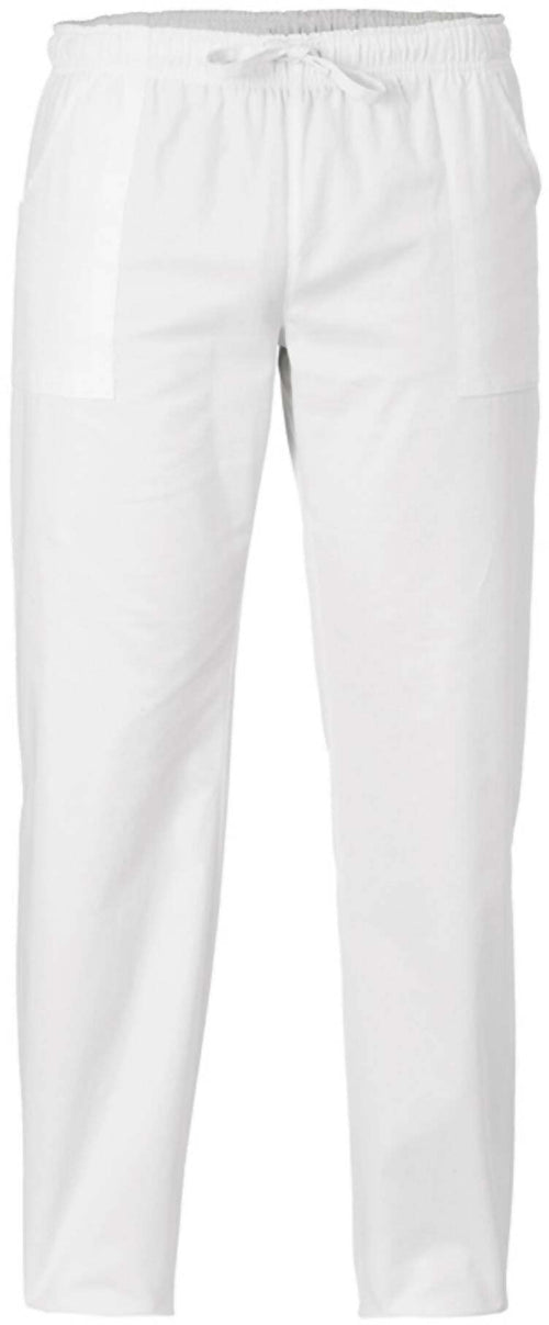 Pantalone Unisex Da Lavoro Pantalone in Cotone Bianco Medico Infermiere Farmacia Cucina Giblor's 123 Gamba Lunga Vita Elastica Dresswork