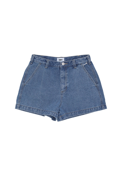 OBEY Pantalone Corto Donna W Dania Short Light Indigo da donna