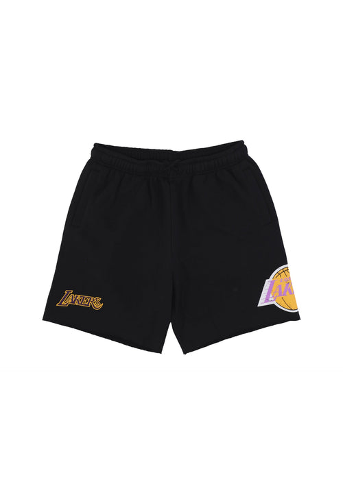 MITCHELL & NESS Pantalone Corto Tuta Felpato Uomo Nba Postgame Vintage Logo Fleece Short Loslak Black da uomo