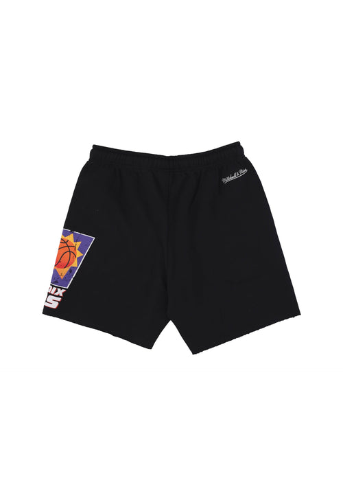 MITCHELL & NESS Pantalone Corto Tuta Felpato Uomo Nba Postgame Vintage Logo Fleece Short Phosun Black da uomo