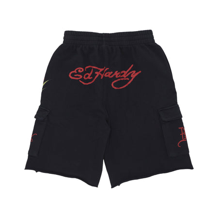 ED HARDY Pantalone Corto Tuta Uomo Crawling Dragon Sweat Cargo Shorts Black da uomo