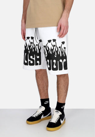 MUSHROOM Pantalone Corto Tuta Uomo Flame Bermuda White da uomo