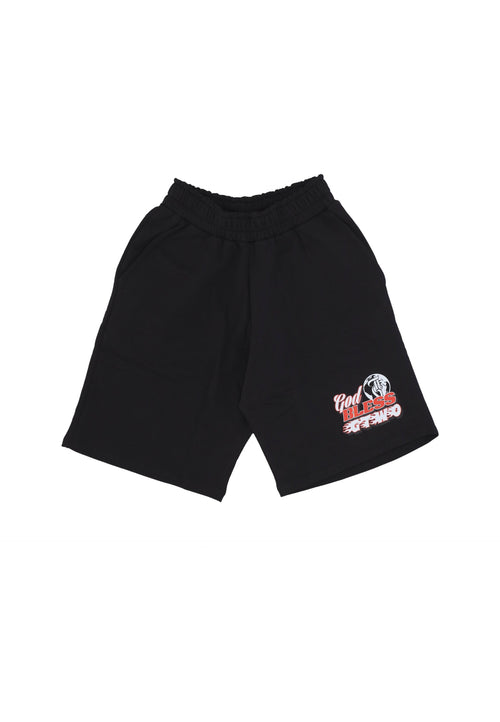 GTWO Pantalone Corto Tuta Uomo God Bless Shorts Black da uomo
