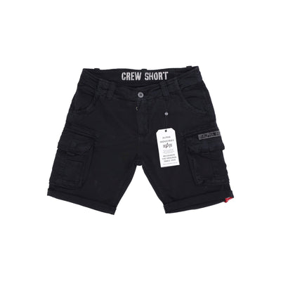 ALPHA INDUSTRIES Pantalone Corto Uomo Crew Short Black da uomo