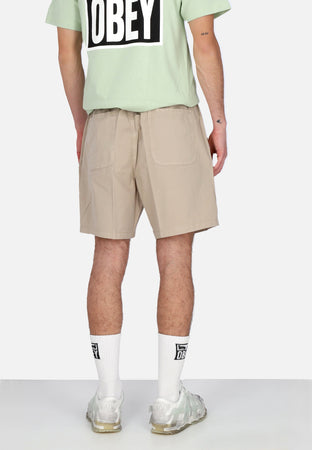 OBEY Pantalone Corto Uomo Easy Pigment Trail Short Pigment Silver Grey da uomo