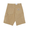 CARHARTT WIP Pantalone Corto Uomo Single Knee Short Bourbon Garment Dyed da uomo