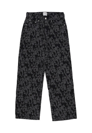 ARTE Pantalone Lungo Uomo Allover Logo Pant Black da uomo