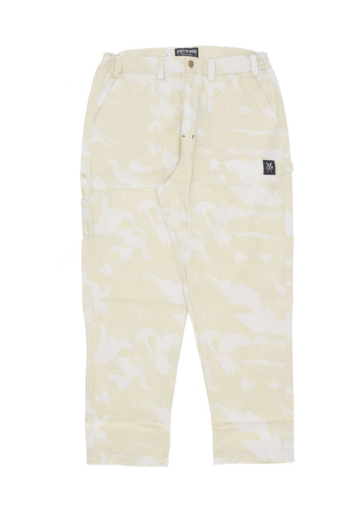 5TATE OF MIND Pantalone Lungo Uomo Worker Pants Off White/camo da uomo