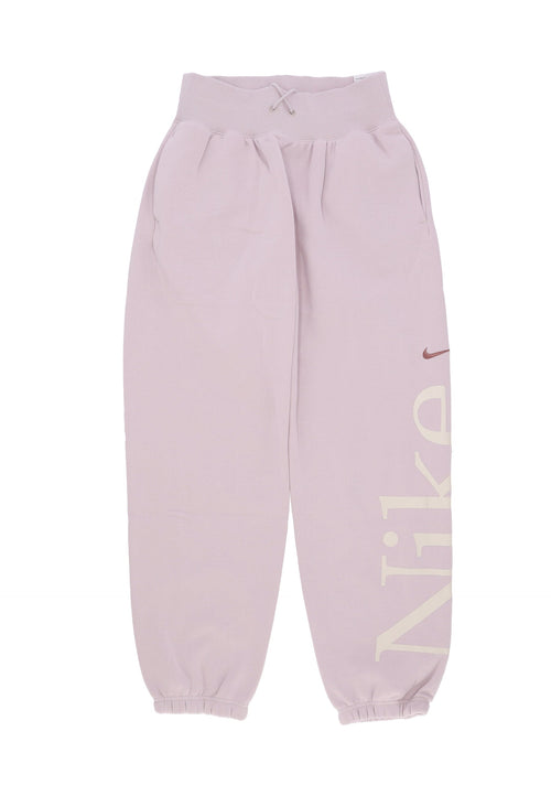 Nike Pantalone Tuta Felpato Donna W Sportswear Phoenix Fleece Oversized Logo Pant Platinum Violet/smokey Mauve da donna