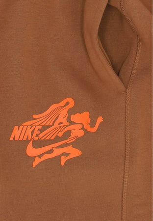 Nike Pantalone Tuta Felpato Uomo Club Nvlty Jogger Lt British Tan/safety Orange da uomo