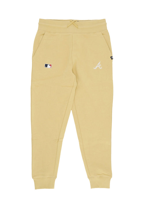 47 BRAND Pantalone Tuta Felpato Uomo Mlb Base Runner Emb Burnside Pants Atlbra Light Gold da uomo