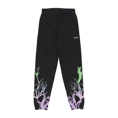 PHOBIA Pantalone Tuta Leggero Uomo Bicolor Lightning Print Pants Black da uomo