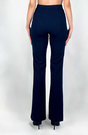 Pantaloni-blu-a-zampa-con-raso-in-vita
