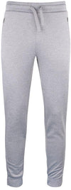 Pantaloni Tessuto Tecnico Grigio Melange Tasche con Zip Taglie Forti