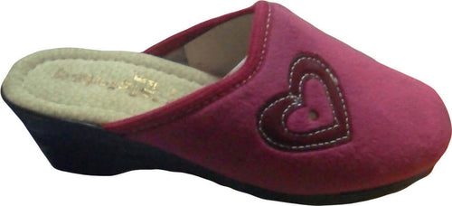 Pantofola Donna in Velluto Suola in Pelle Comoda invernale art. 3403 PATRIZIA blu/bordeaux con cuoricino in pelle Pantofola donna L'Orchidea - Siderno, Commerciovirtuoso.it