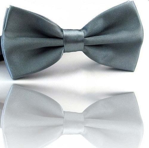 Papillon-Seta-Grigio-Perla-Cravattino-Farfallino-Cravatta-Frack-Uomo-Donna