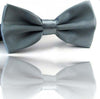 Papillon-Seta-Grigio-Perla-Cravattino-Farfallino-Cravatta-Frack-Uomo-Donna