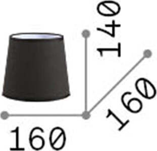 Paralume-Cono-Set-Tessuto-Nero-D16