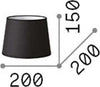 Paralume-Cono-Set-Tessuto-Nero-D20