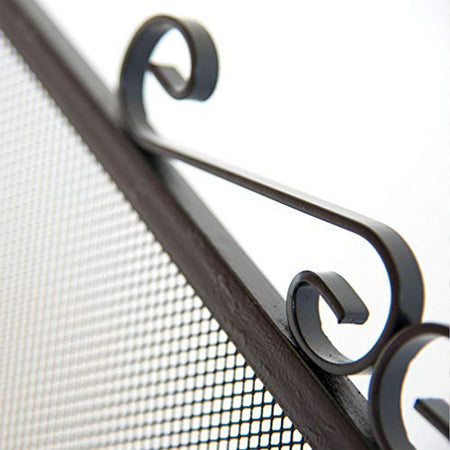 Parascintille per camino a schermo rettangolare in ferro battuto con decorazione Cuore Fai da te/Caminetti e accessori/Accessori per caminetto/Parascintille La Zappa - Altamura, Commerciovirtuoso.it