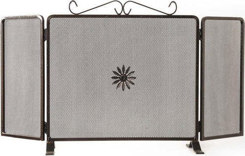 Parascintille per camino a schermo rettangolare in ferro battuto Fai da te/Caminetti e accessori/Accessori per caminetto/Parascintille La Zappa - Altamura, Commerciovirtuoso.it
