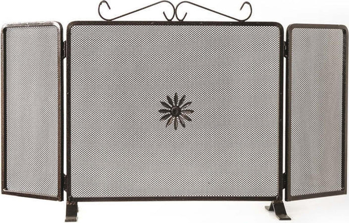 Parascintille per camino a schermo rettangolare in ferro battuto Fai da te/Caminetti e accessori/Accessori per caminetto/Parascintille La Zappa - Altamura, Commerciovirtuoso.it