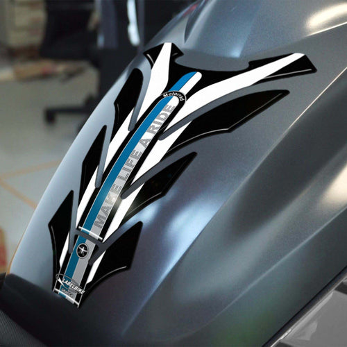 PARASERBATOIO-ADESIVO-3D-PROTEZIONE-SERBATOIO-Resinato-per-MOTO-BMW-Nero-Bianco