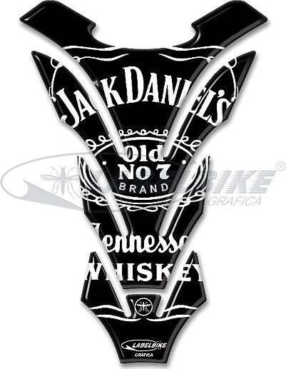 PARASERBATOIO-Jack-Daniel's-ADESIVI-3D-in-RESINA-Protezione-SERBATOIO-MOTO-Nero