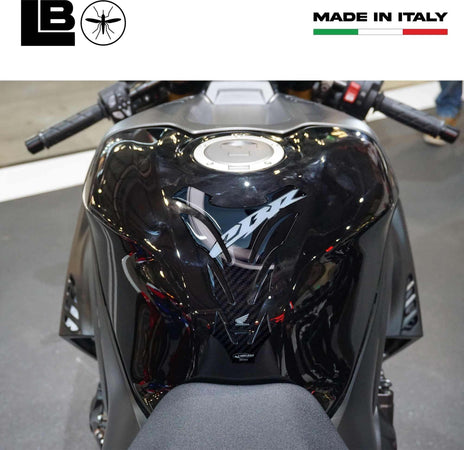 Paraserbatoio-moto-CBR-Licenza-Ufficiale-Honda-adesivo-resina-3D-carbonio-bianco