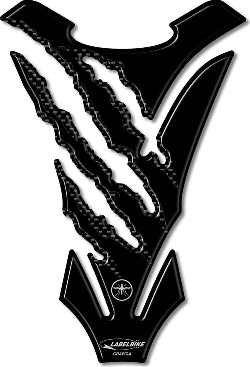 Paraserbatoio-Neutro-Adesivi-Per-Serbatoio-Moto-In-Resina-3D-Graffi-Tigre-Nero