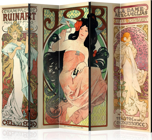 Paravento-Alphonse-Mucha.-Women's-II-[Room-Dividers]