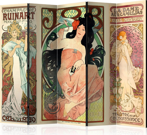 Paravento-Alphonse-Mucha.-Women's-II-[Room-Dividers]
