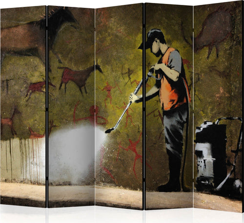 Paravento-Banksy-Cave-Painting-II-[Room-Dividers]
