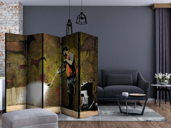 Paravento-Banksy-Cave-Painting-II-[Room-Dividers]