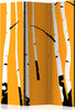 Paravento-Birches-on-the-orange-background-[Room-Dividers]