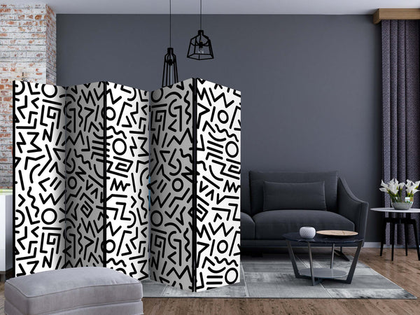 Paravento-Black-and-White-Maze-II-[Room-Dividers]