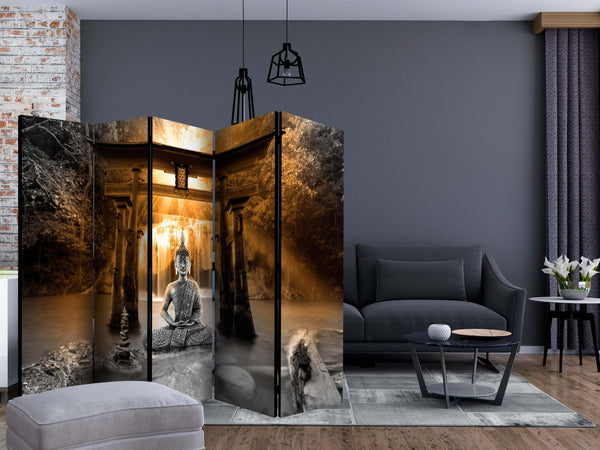 Paravento-Buddha-Smile-(Orange)-II-[Room-Dividers]